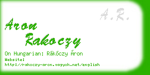aron rakoczy business card