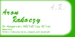 aron rakoczy business card